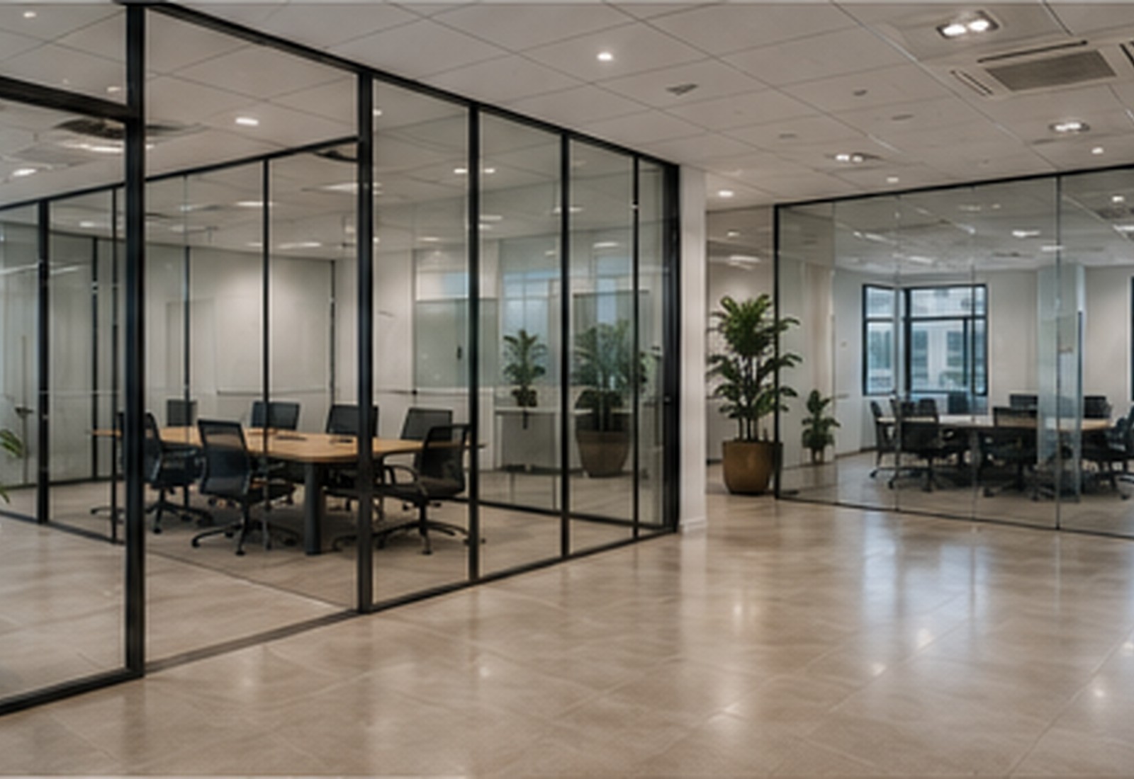 Glass office architecture