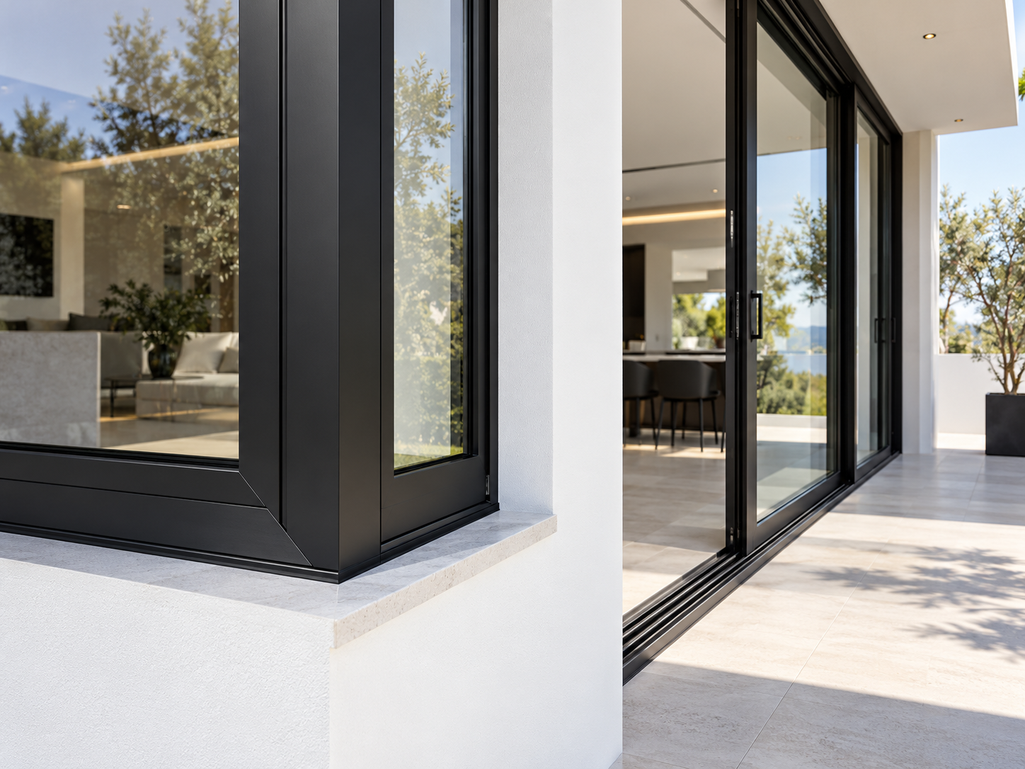 Modern aluminium frame and glazing system